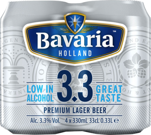 Bavaria 3.3 set van 4 blikjes a 0,33 liter 